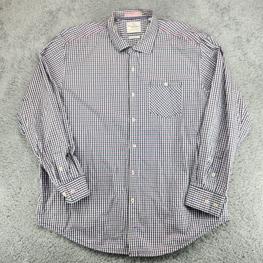 Tommy Bahama Island Modern Fit Longsleeve Button Down Shirt Mens Size XXL Cotton